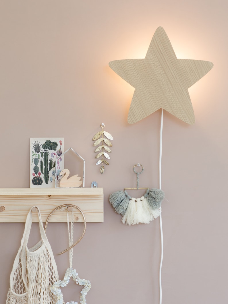 Star Night Light Nursery Wall Lamp Nursery Night Lamp Wall Etsy