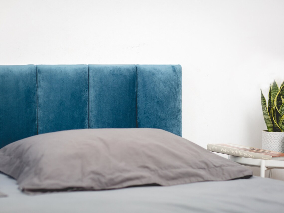 Purple VELVET Fabric Headboard Cushion Queen Headboard Full Etsy