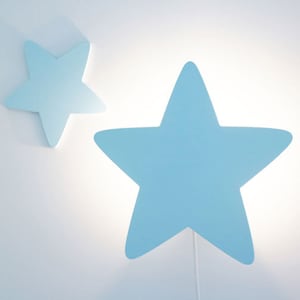 Blue Star Night Light, Star Wall Lamp, Star Wall Light, Baby Nursery Lamp, Kids Wall Lamp, Children Night Light, Christmas Gifts