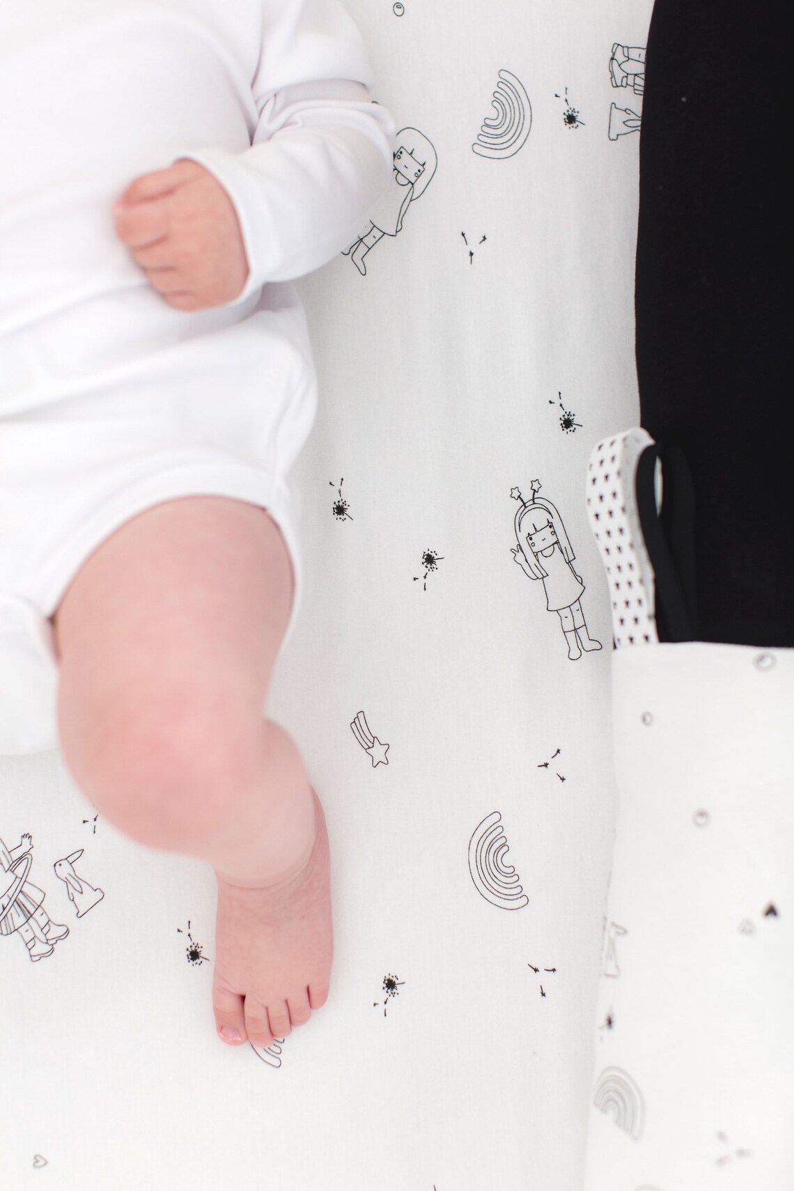 Baby Crib Bumper Snake Pillow Cot Bumper Black White Baby Etsy