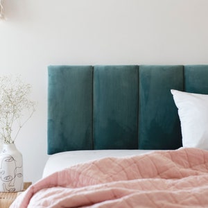 Velvet Cushioned Headboard Twin King Queen Headboard Upholstered