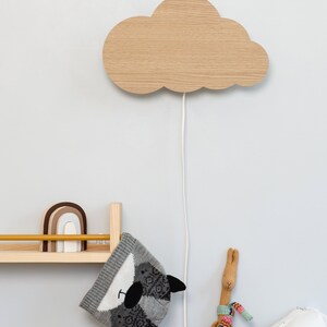 Nursery Light, Cloud Light, Night Light, Wall Light, Wood Lamp, Modern Nursery Decor, Led Lighting, Children Light, Minimalist Light image 9