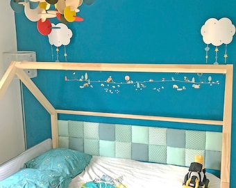 Montessori Sleeping Area Wall Coating, Soft Upholstered Bed Headboard, House Bed Playroom Side Wall Padding, Child Kids Room Design Ideas