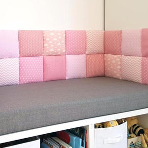 Soft Nursery Headboard, Playroom Wall Paneling, Wall Cushions, Decorative Child Wall Padding for Floor Double & Corner Bed, Fabric Bed Head