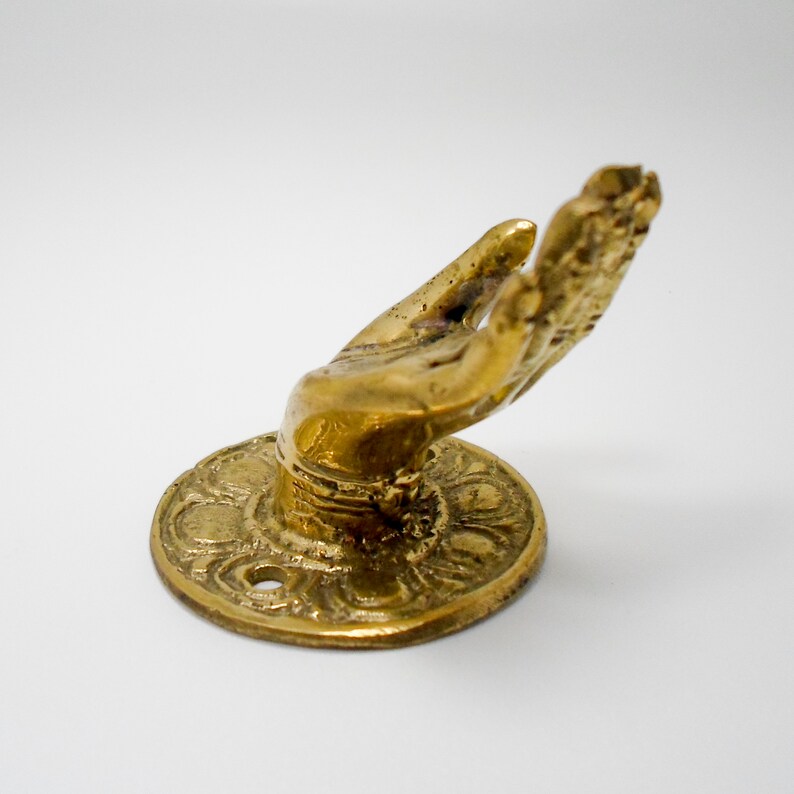 RARE small Pull handle Human Hand Door Knob Figurine Sculpture 1.65 inch Brass