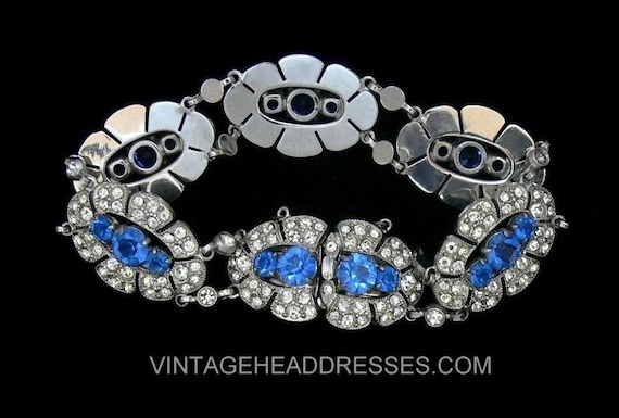 Authentic Vintage Art Deco Bracelet, 1920's Paste… - image 3