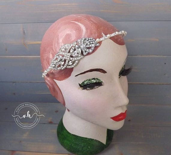 Art Deco Headpiece, Deco Headband, Side Tiara, Br… - image 5