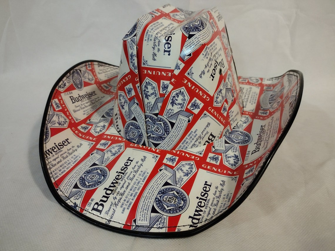 Budweiser Beer Cardboard Cowboy Hat Etsy