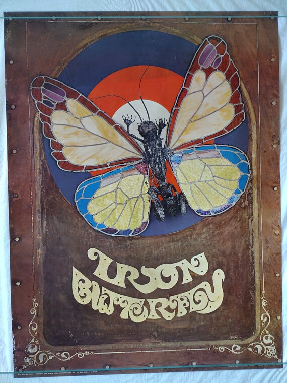 Vintage Iron Butterfly Rock Band Original 1969 Poster Etsy