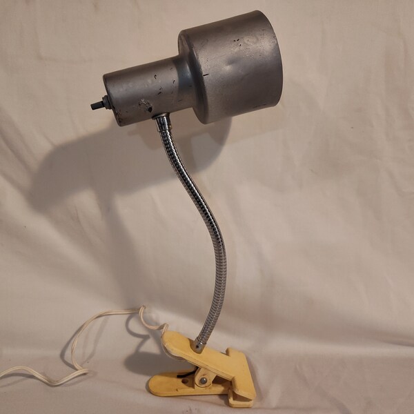 Vintage Articulating Clamp On Desk Lamp Shop Light