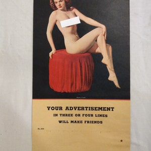 Vintage 1950s Calendar Pin Up Girl Salesman Sample