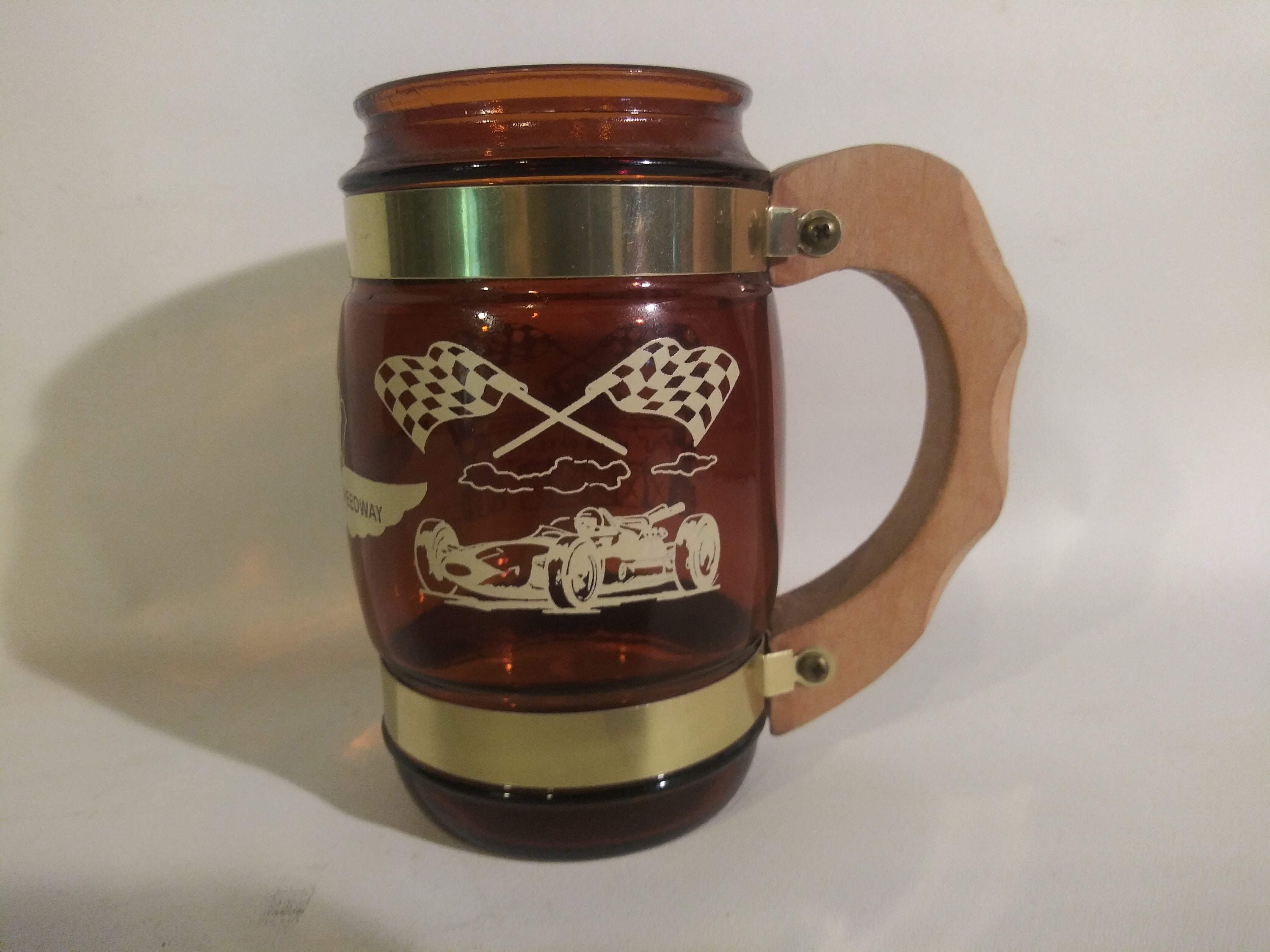 Vintage Indianapolis Motor Speedway Beer Mug Brown Glass with Etsy