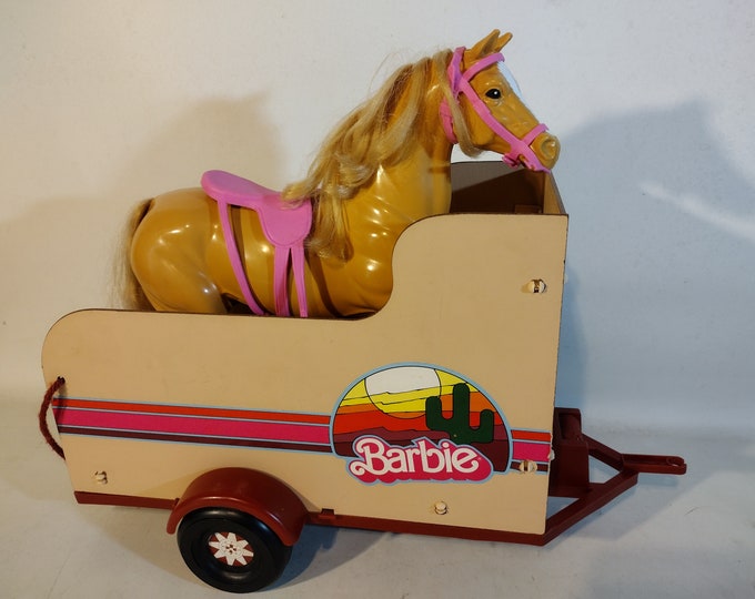 80s Barbie Horse Trailer and Palomino Horse - Etsy