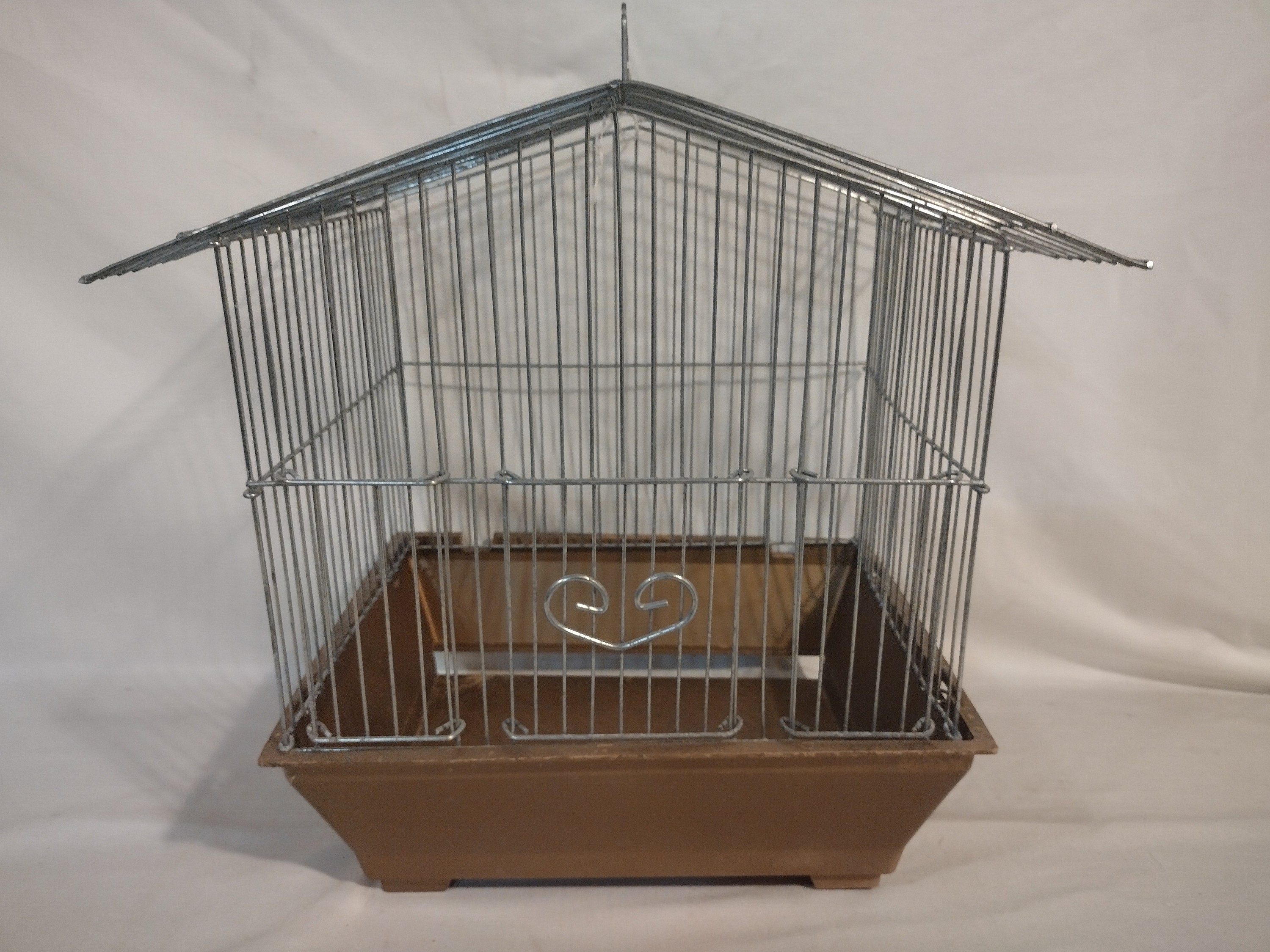 Antique 1920's HENDRYX Brass Bird House Cage With F&H Mfg. Chicago Stand 