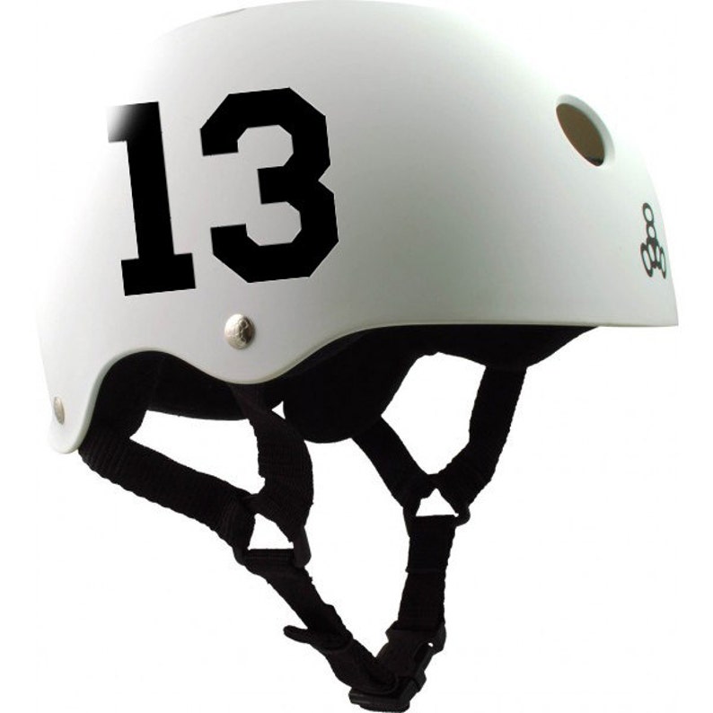 Helmet Number Decal 1 Color Etsy