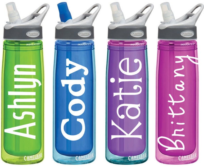Name Decals for Personalized Water Bottles or Tumblers 2x4 