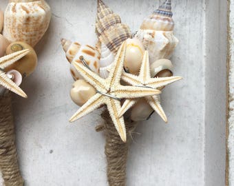 starfish and Shell boutonniere buttonhole