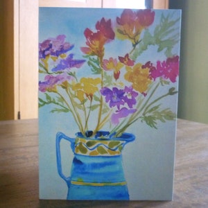 Frésias, cartão em branco para própria mensagem, cartão de belas artes, cartão para manter contato, cartão de felicitações florais Cartões Etsy UK Cartões Etsy Fine Art SJImages
