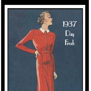 1930s Stylish Spring Day Dress PDF Print at Home Sewing Pattern Bust 36