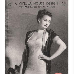 1940's Winter Undies Opera Vest and Panties PDF Knitting Pattern