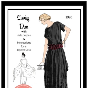 1920s Evening Dress Sewing Pattern - Paper Version