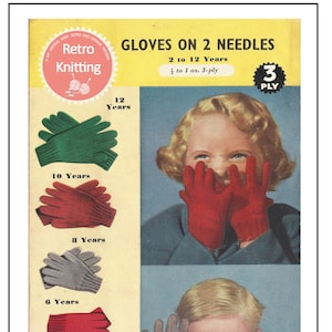 Multi-size Children&#39;s Gloves PDF Knitting Pattern