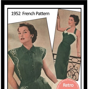Patrón de costura PDF para vestido halter y bolero de los años 50