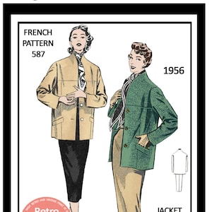 1950s Jacket and Skirt  French Sewing Pattern Bust 38-39