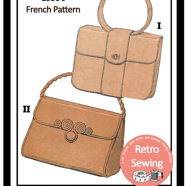 1950s Handbag/Purse French Sewing Pattern- PDF Instant Download