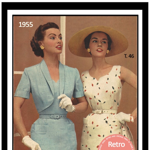 1950's Wiggle Dress & Bolero French Sewing Pattern Bust 38-39 PDF Pattern