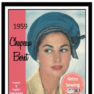 1950&#39; s French Beret Hat PDF Print at Home Sewing Pattern