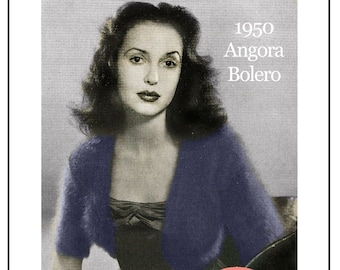 1950 Angora Bolero Knitting Pattern, PDF Instant Download