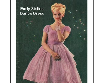 Robe de danse en toile d'araignée des années 1950/60 PDF Patron de tricot