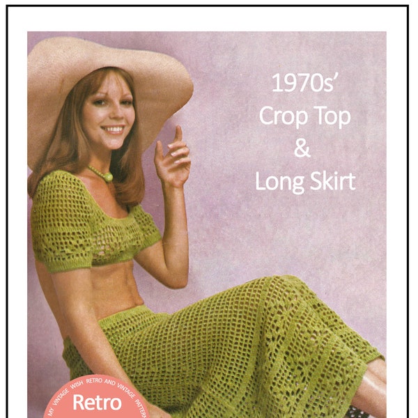 1970s Sun Top and Skirt PDF Crochet Pattern