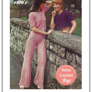 1970s Crochet Trouser Suit PDF Pattern