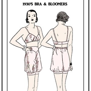 1930's Bra &  Bloomers Sewing Pattern -  Paper Pattern