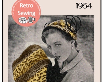 1950s Hat and Muff Vintage Sewing Pattern PDF