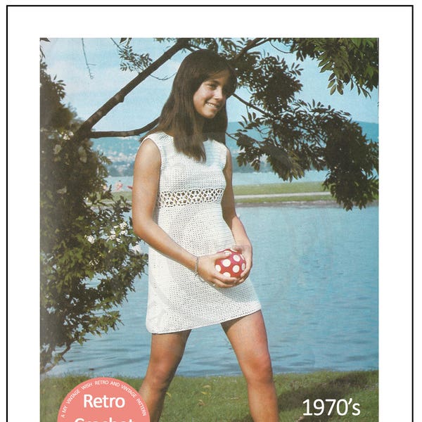 1970s Tunic Dress Crochet Pattern - PDF Instant Download
