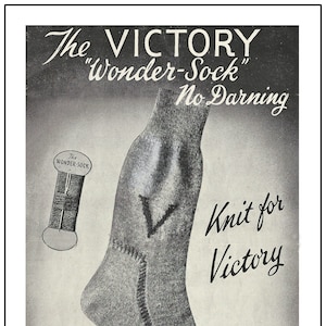 1940s Wartime Knit for Victory Socks Pattern - PDF  Instant Download