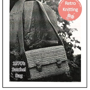 Modèle de tricot de sac cartable des années 1970 - Modèle de tricot PDF - Téléchargement instantané PDF