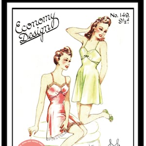 1940&#39;s Pretty Cami-knickers PDF Sewing Pattern Bust 38