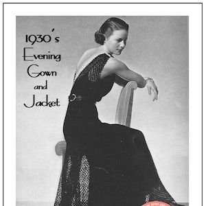 1930's Evening Gown & Jacket Knitting/crochet Pattern | Etsy
