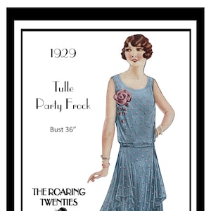 1920s Flapper Evening Frock Vintage Sewing Pattern - Ready Printed Pattern