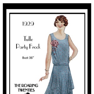 1920s Flapper Evening Frock Vintage Sewing Pattern - Ready Printed Pattern