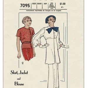 1930&#39;s Skirt, Jacket and Blouse -  PDF Sewing Pattern Instant Download