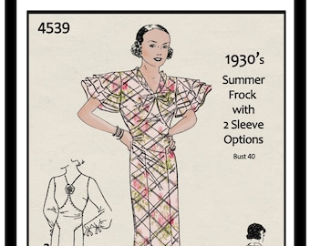 1930s Afternoon or Party Frock Sewing Pattern - Paper version