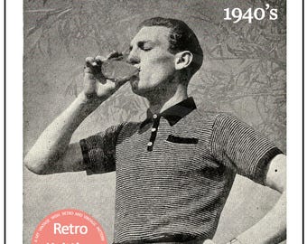 1940's Men's Polo Shirt  PDF Knitting Pattern