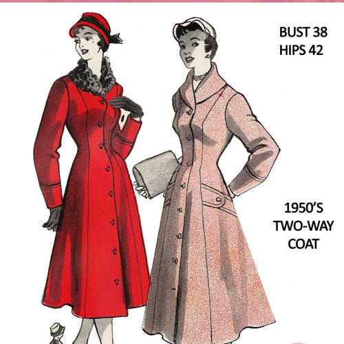 1940's Smart Coat Wartime Sewing Pattern PDF Instant | Etsy Canada