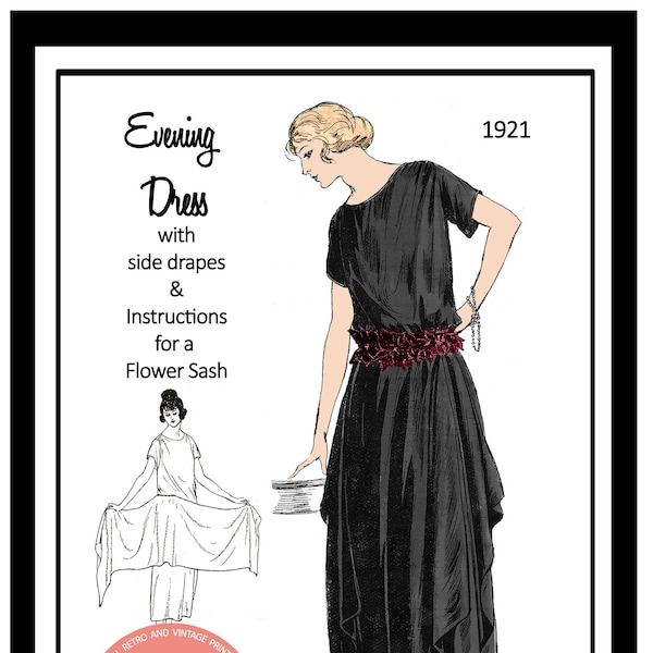 1920er Jahre Flapper Abendkleid PDF Schnittmuster