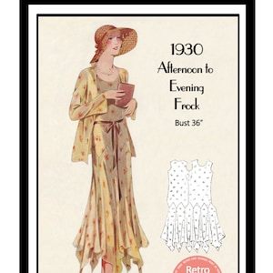 1930's Afternoon to Evening Frock PDF Print at Home Sewing Pattern